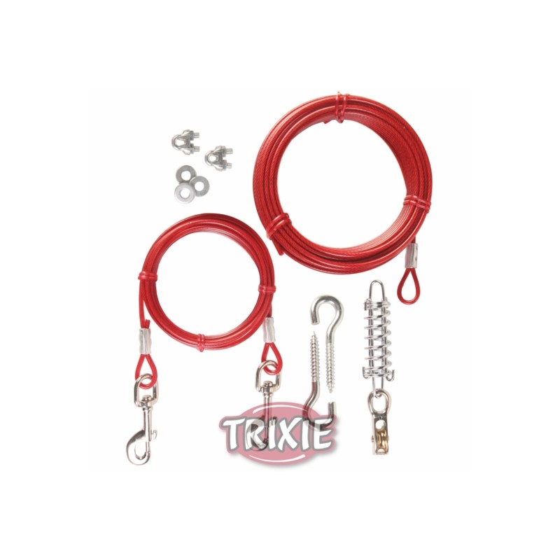 2 Cables plastificados muelle Extra Rojo