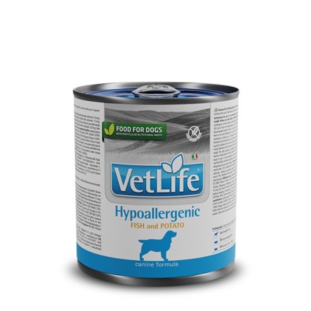 VETLIFE DOG HYPO PESCADO Y PATATA 6LATAS DE 300GRS