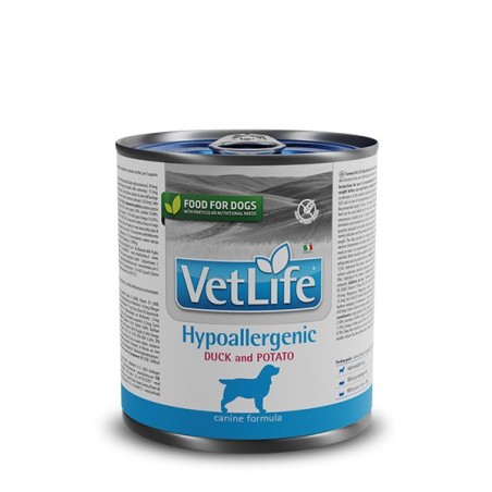 VETLIFE DOG HYPO PATO Y PATATA 6 LATAS DE 300GRS