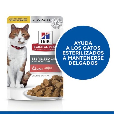 Hills SP Feline Sterilised Cat con Salmón (bolsita) 85grs