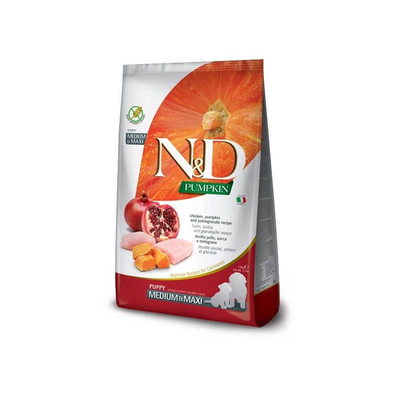 N&D PUMPKIN PUPPY MED/MAXI POLLO 12KG