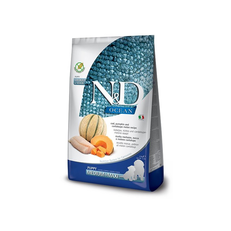 N&D OCEAN PUPPY MED/MAX BACALAO,CALABAZA 12KG N&D OCEAN PUPPY MED/MAX BACALAO,CALABAZA 12KG