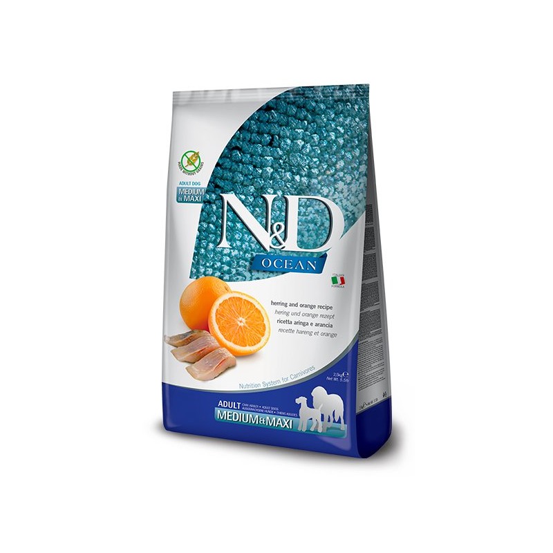 N&D OCEAN DOG MEDIUM/MAXI ARENQUE 2,5KG