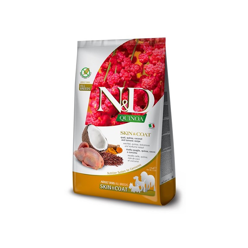 N&D QUINOA DOG SKIN COAT CODORNIZ 7KG