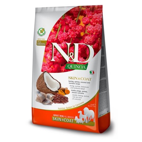 N&D QUINOA DOG MINI SKIN COAT ARENQUE 2,5KG