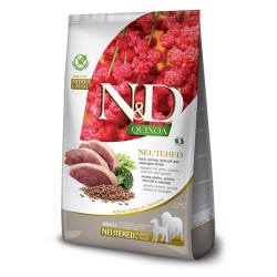N&D QUINOA DOG MED/MAX NEUTERED PATO 2,5KG