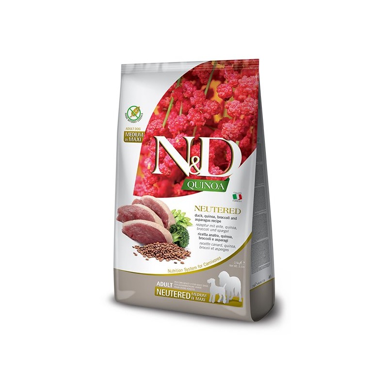 N&D QUINOA DOG MED/MAX NEUTERED PATO 2,5KG N&D QUINOA DOG MED/MAX NEUTERED PATO 2,5KG