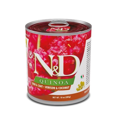 N&D QUINOA DOG SKIN&COAT VENADO 6 LATAS DE 285G