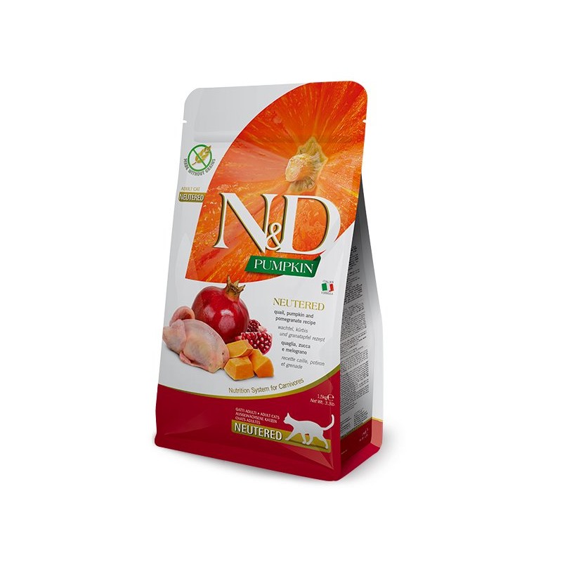 N&D PUMPKIN CAT NEUTERED CODORNIZ 1,5KG N&D PUMPKIN CAT NEUTERED CODORNIZ 1,5KG