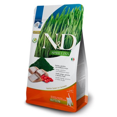 N&D SPIRULINA KITTEN ARENQUE 1,5KG