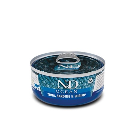 N&D OCEAN CAT ATUN,SARDINA,CAMARON 12X80G