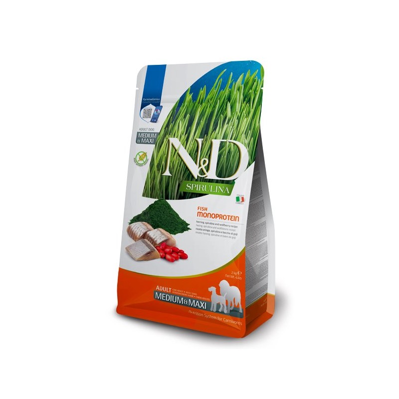 N&D SPIRULINA DOG MEDIUM/MAXI ARENQUE 2KG N&D SPIRULINA DOG MEDIUM/MAXI ARENQUE 2KG