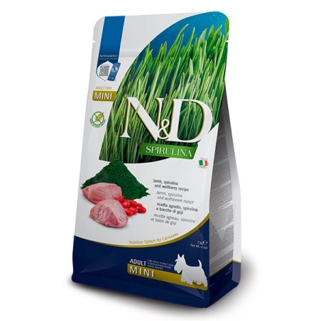 N&D SPIRULINA DOG MINI CORDERO 2KG