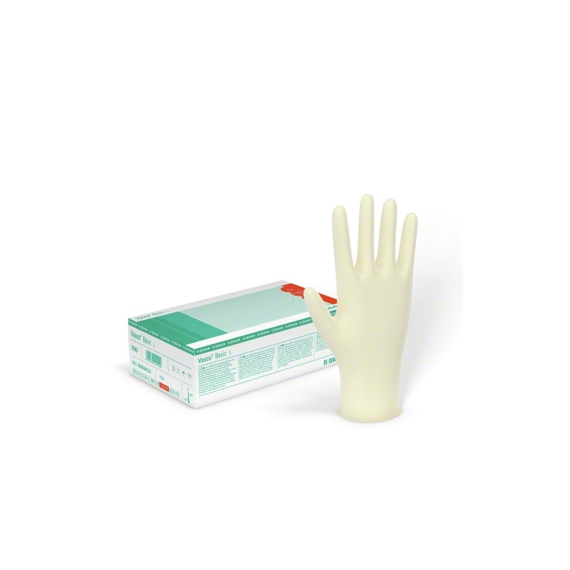 GUANTES LATEX VASCO SIN POLVO M 100u