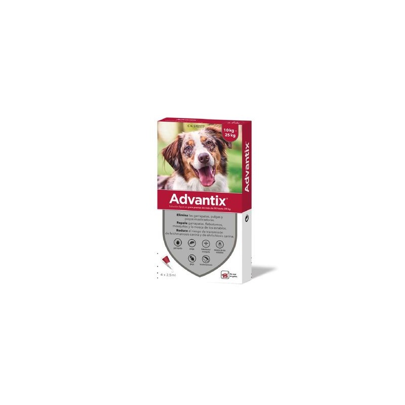 ADVANTIX SOLUCION SPOT-ON PARA PERROS DE MAS DE 10 HASTA 25 kg