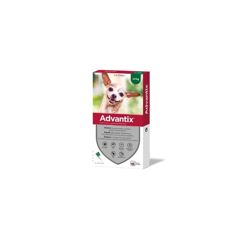 ADVANTIX SOLUCION SPOT-ON PARA PERROS HASTA 4 kg
