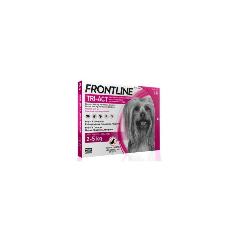 FRONTLINE TRI-ACT SOLUCION SPOT-ON PARA PERROS 2 - 5 kg (3 pipetas)