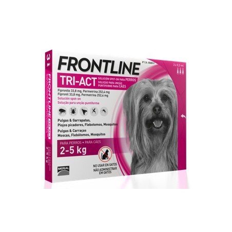 FRONTLINE TRI-ACT SOLUCION SPOT-ON PARA PERROS 2 - 5 kg (3 pipetas)