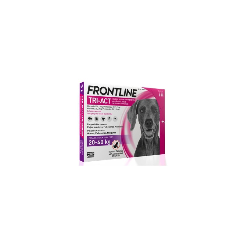 FRONTLINE TRI-ACT SOLUCION SPOT-ON PARA PERROS 20-40 kg (6 pipetas)