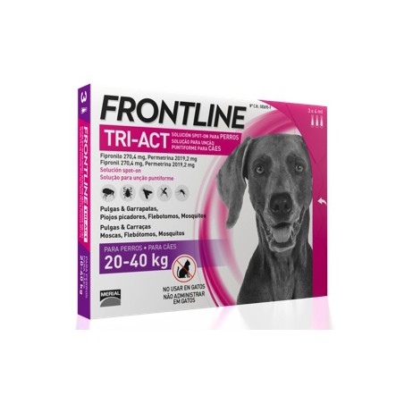 FRONTLINE TRI-ACT SOLUCION SPOT-ON PARA PERROS 20-40 kg (6 pipetas)