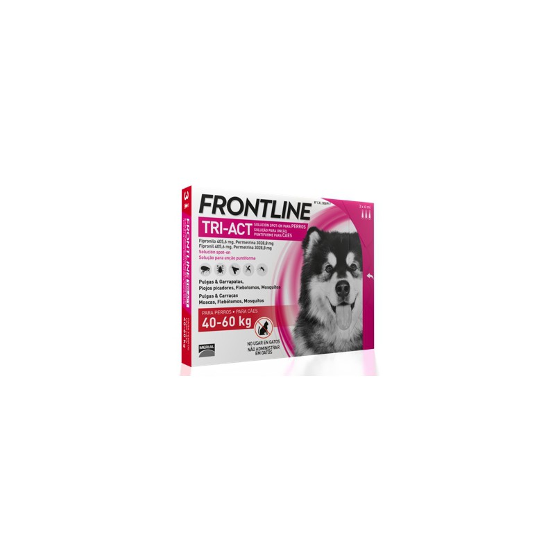 FRONTLINE TRI-ACT SOLUCION SPOT-ON PARA PERROS 40-60 kg (3 pipetas)
