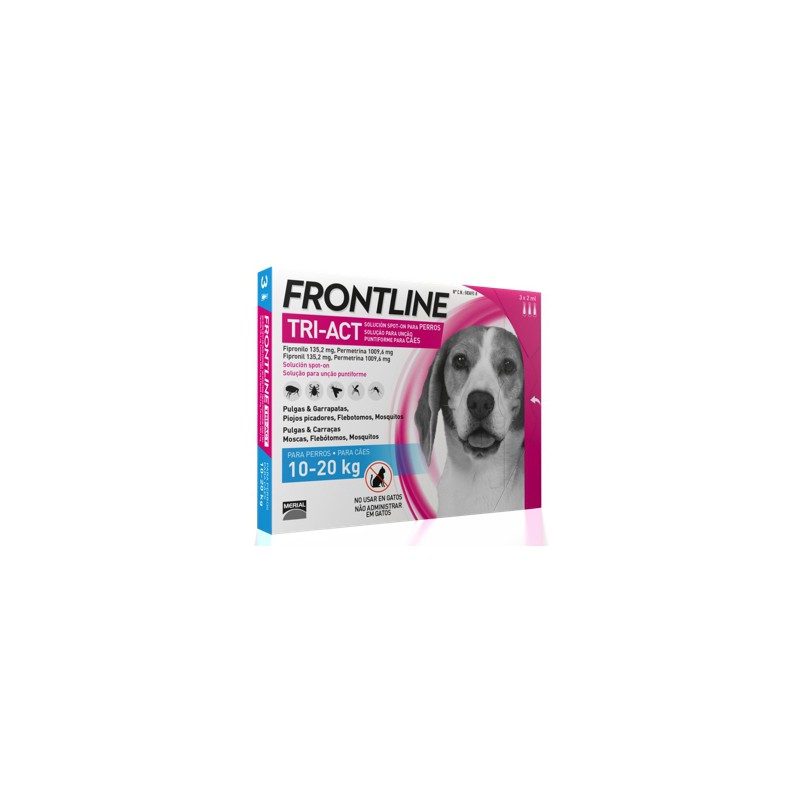 FRONTLINE TRI-ACT SOLUCION SPOT-ON PARA PERROS 10-20 kg (3 pipetas)