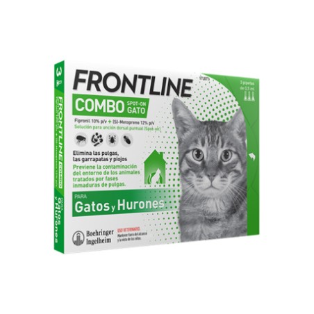 FRONTLINE COMBO 50,00 mg / 60,00 mg SOLUCION SPOT-ON PARA GATOS (3 pipetas)