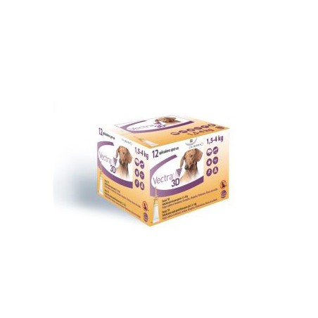 VECTRA 3D SOLUCION SPOT-ON PARA PERROS DE 1,5 A 4 kg (12 pipetas)