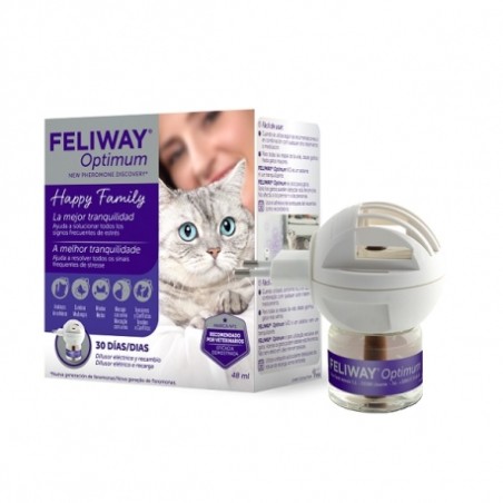 FELIWAY Optimum - Difusor + Recambio 30 días - La Mejor Tranquilidad para gatos