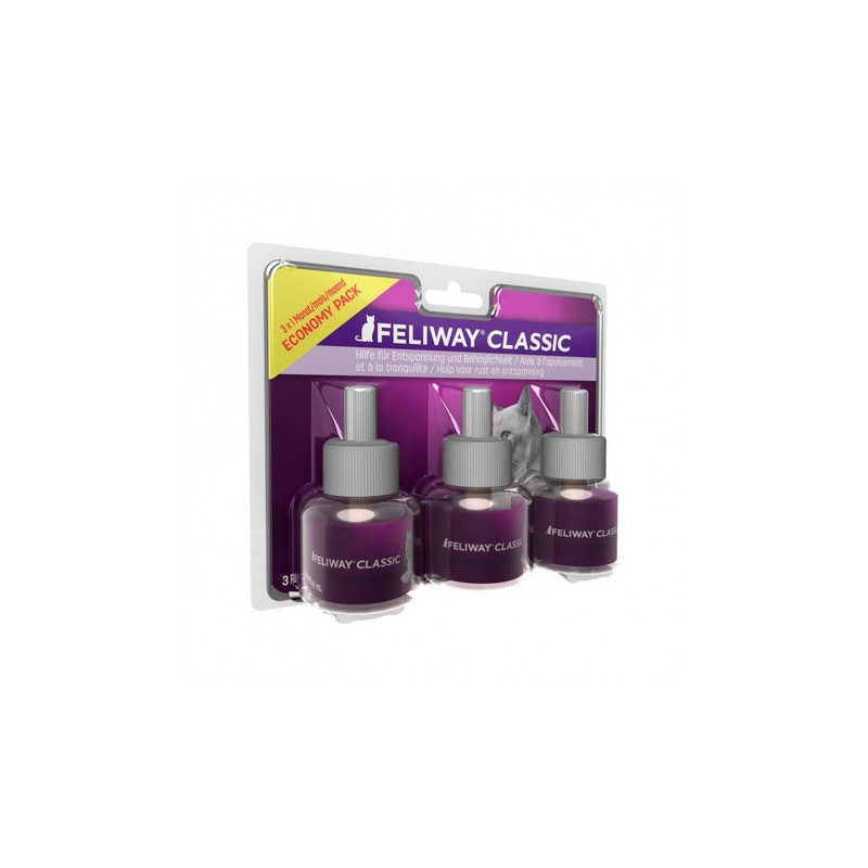 FELIWAY® Classic - Pack ahorro 3 Recambios 90 días - Tranquilidad y bienestar para gatos