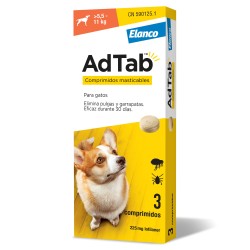 ADTAB 225 mg COMPRIMIDOS MASTICABLES PARA PERROS (+5,5-11 kg) 3 comprimidos