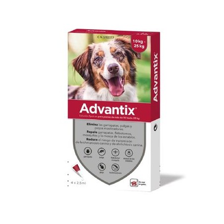ADVANTIX SOLUCION SPOT-ON PARA PERROS DE MAS DE 10 HASTA 25 kg