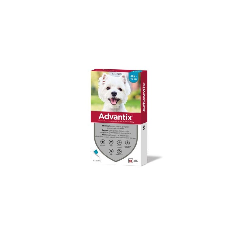 ADVANTIX SOLUCION SPOT-ON PARA PERROS DE MAS DE 4 HASTA 10 kg