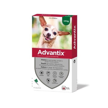 ADVANTIX SOLUCION SPOT-ON PARA PERROS HASTA 4 kg