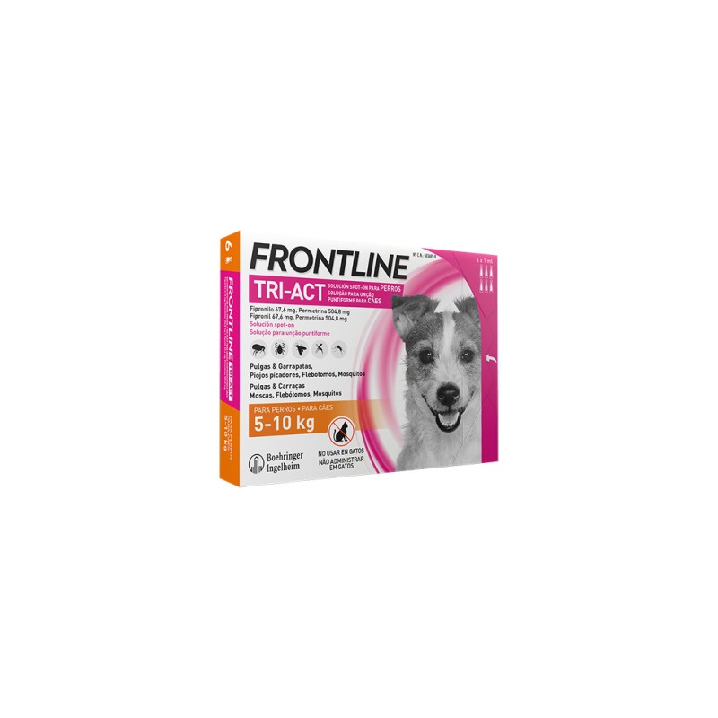 FRONTLINE TRI-ACT SOLUCION SPOT-ON PARA PERROS 5-10 kg (6 pipetas)