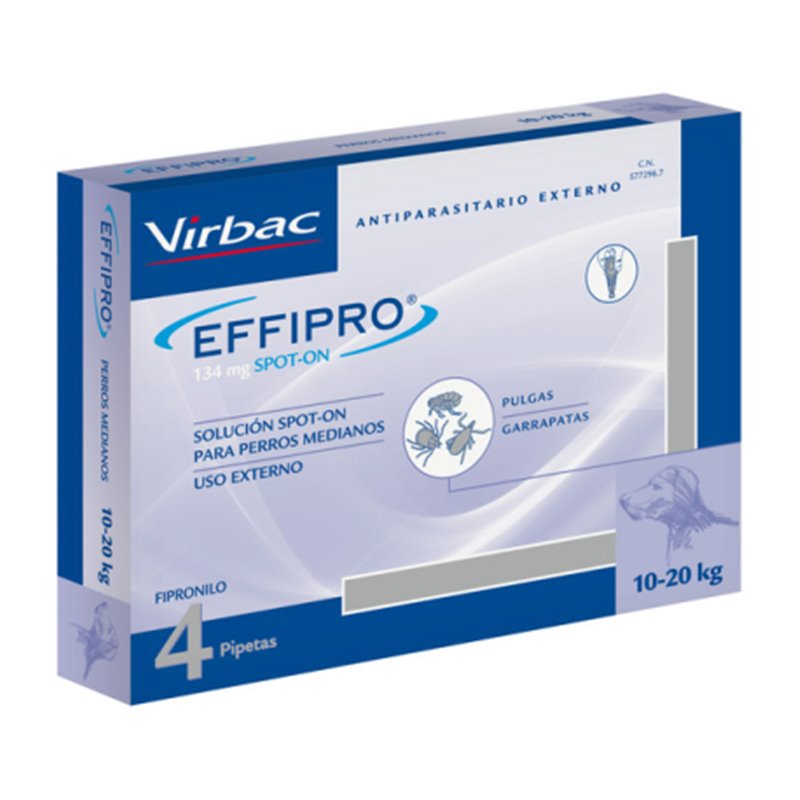 EFFIPRO 134 mg SOLUCION SPOT-ON PARA PERROS MEDIANOS 24 pipetas