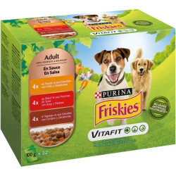 Friskies Adulto con Pollo, Cordero y Buey en Salsa 12x100gr