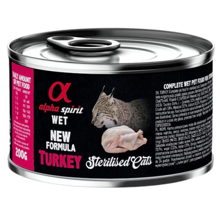 Alpha Spirit Lata Gato Esterilizado Pavo 200GR
