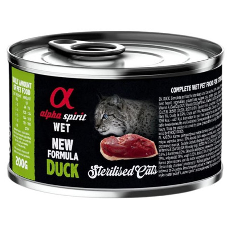 Alpha Spirit Lata Gato Esterilizado Pato 200GR