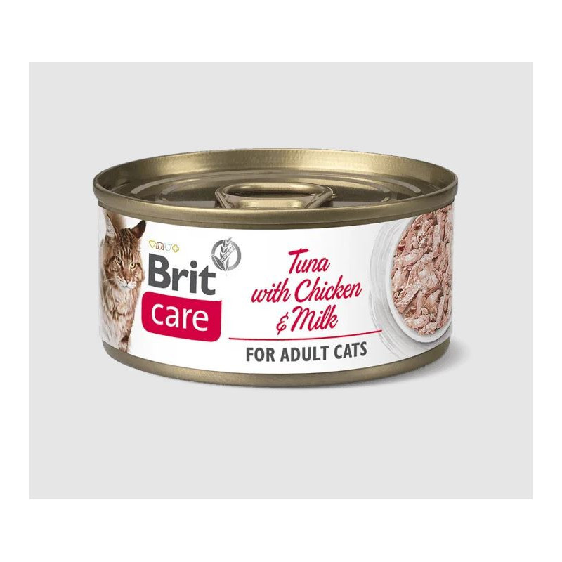 BRIT CARE CAT ATUN-POLLO LECHE PATE24x70