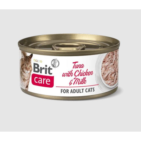 BRIT CARE CAT ATUN-POLLO LECHE PATE24x70