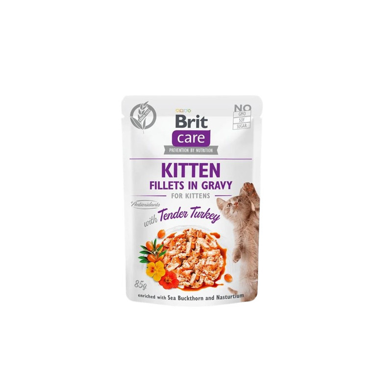 BRIT CARE CAT KITTEN- PAVO POUCH 24x85gr