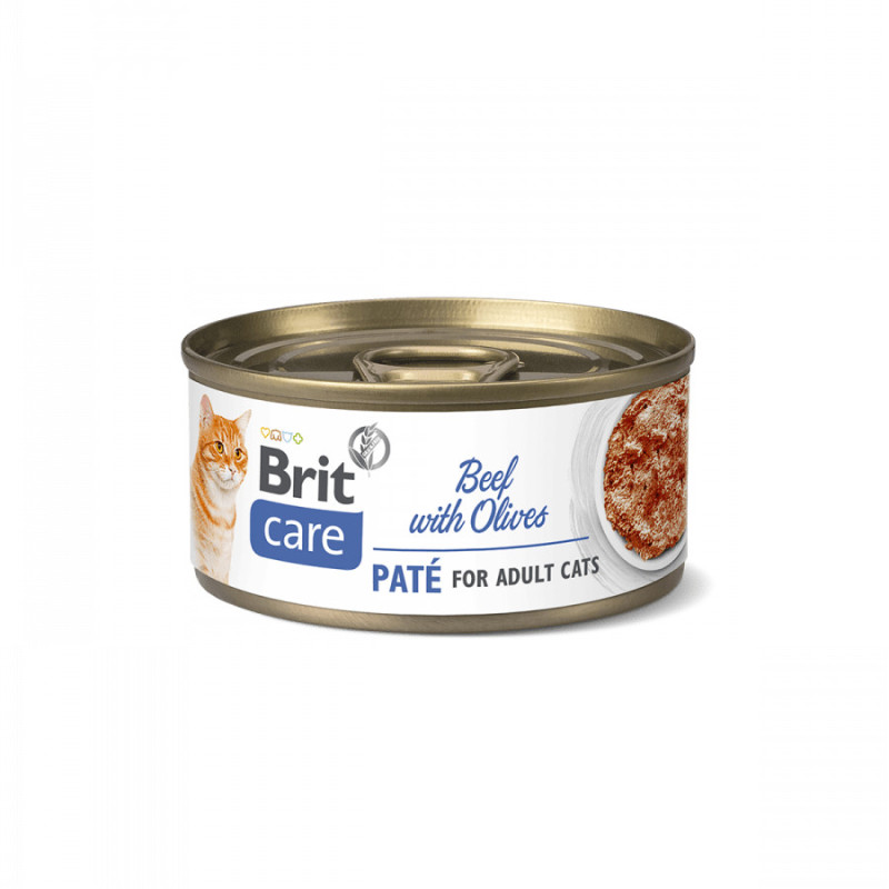 BRIT CARE CAT TERNERA-ACEITUNA P 24x70gr