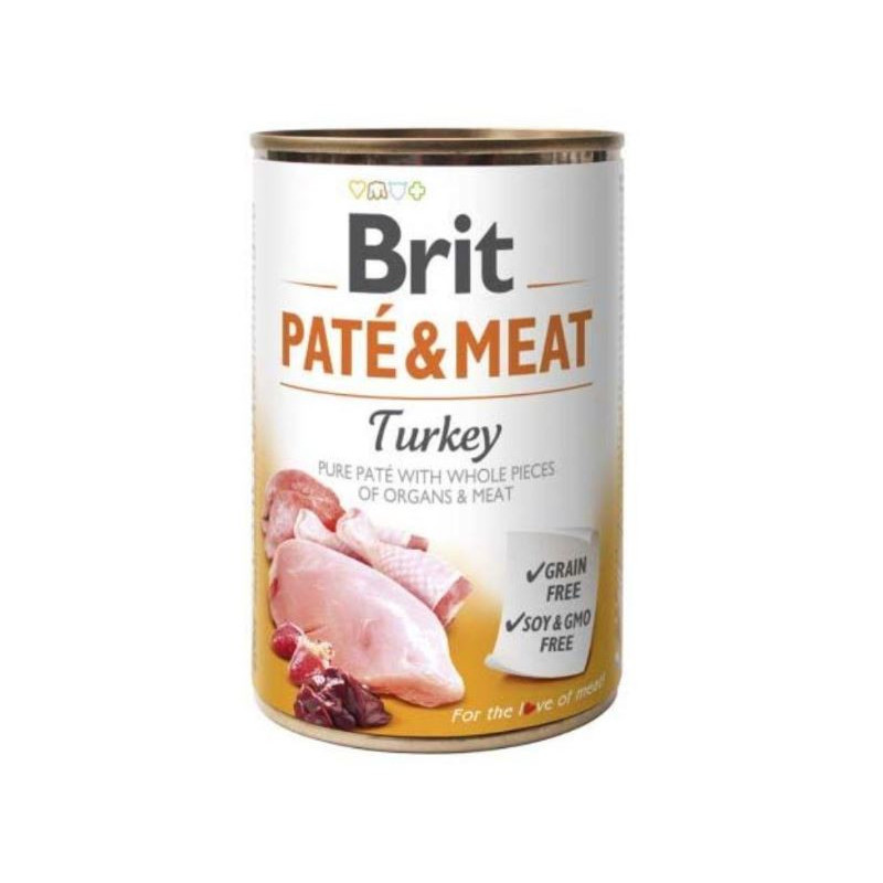 BRIT DOG PATE MEAT PAVO- 6x400g
