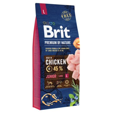 BRIT PREMIUM DOG NATURE- JUNIOR L 15kg