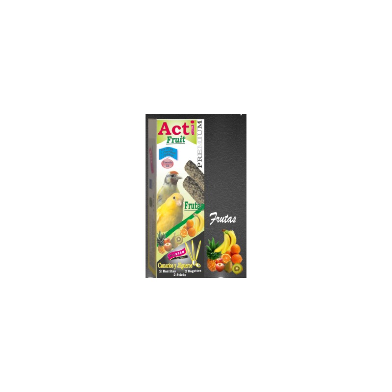 2 Barritas Acti Fruit de 55 gr cada una Canarios y Jilgueros
