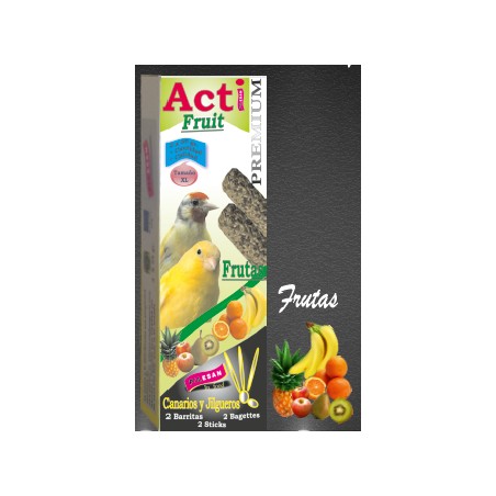 2 Barritas Acti Fruit de 55 gr cada una Canarios y Jilgueros
