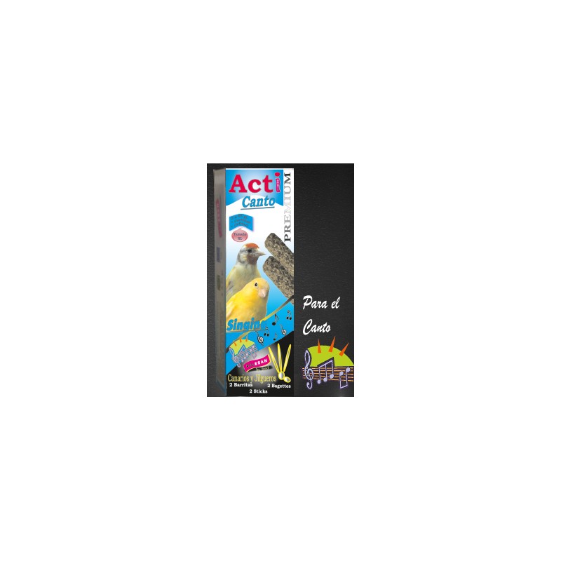 2 Barritas Acti Canto de 55 gr cada una Canarios y Jilgueros