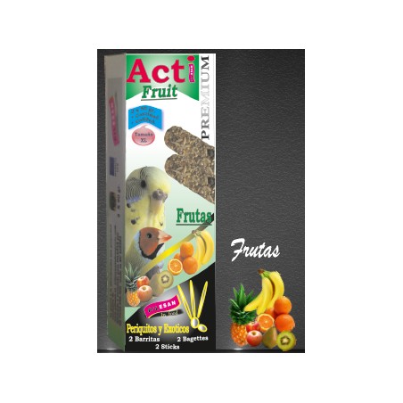 2 Barritas Acti Fruit de 55 gr cada una Periquito y Exótico
