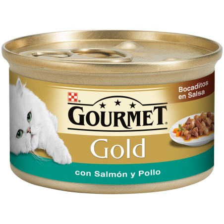 GOURMET GOLD Bocaditos en Salsa con Salmón y Pollo